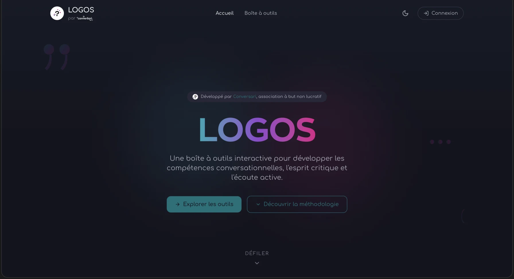 Logos — Page d'accueil